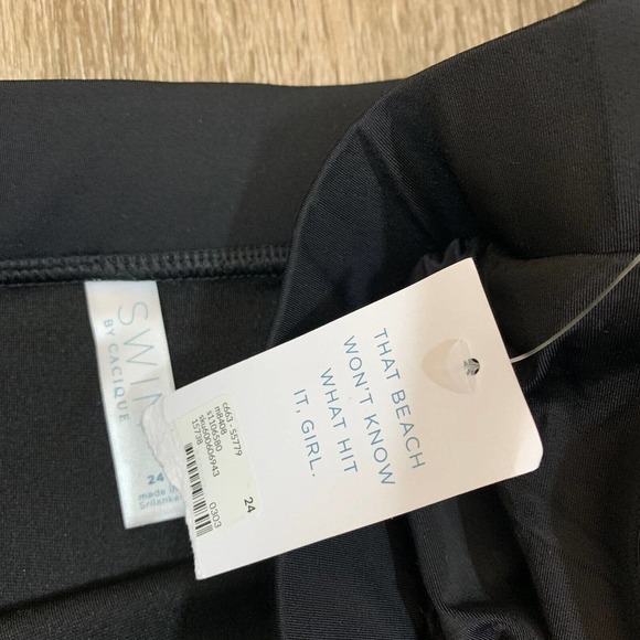 NEW Cacique Swim Skort Solid Black SIDE SPLIT HEM NWT Womens Plus Size 2X - Picture 6 of 6